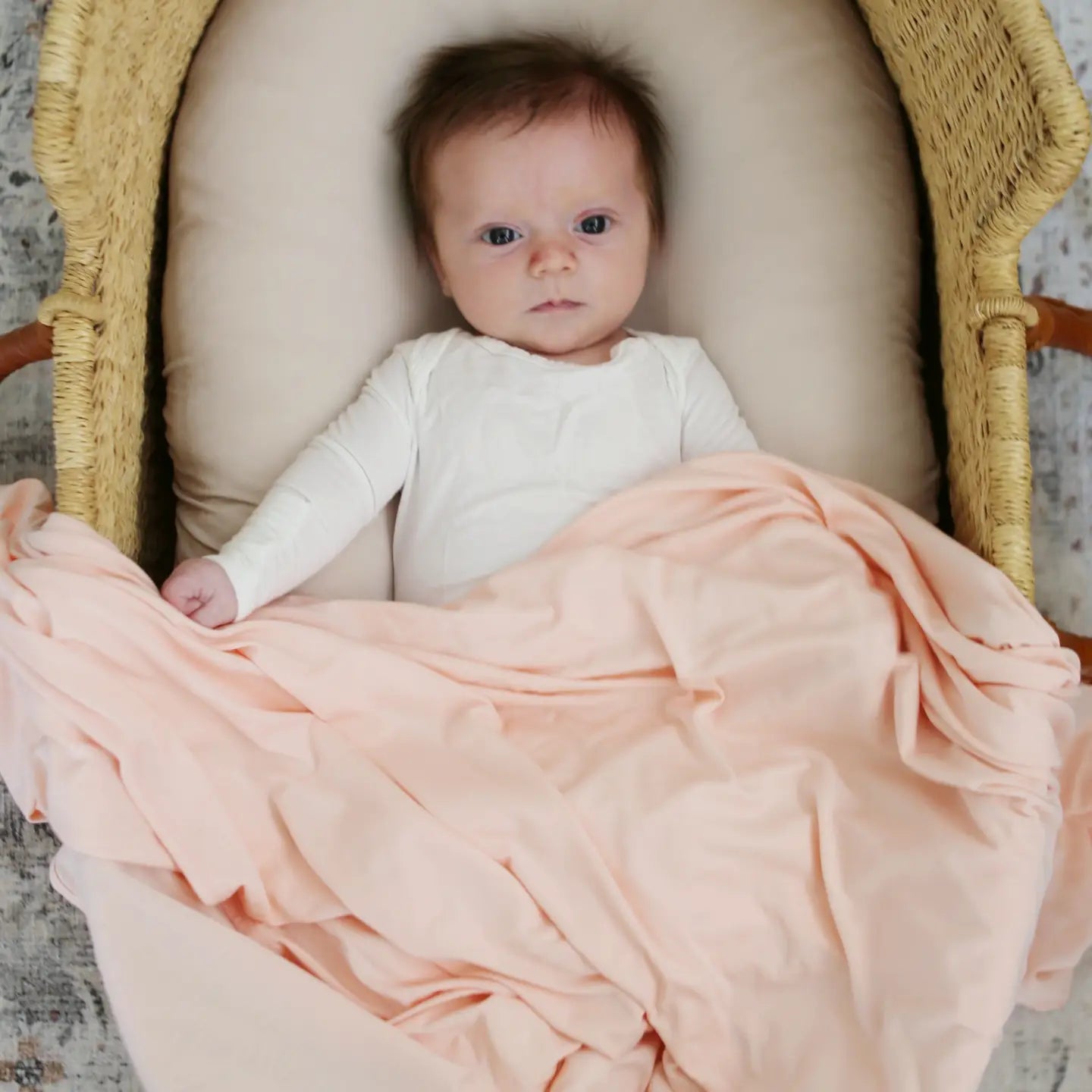 Blush Pink Bamboo Swaddle Blanket | Marlowe & Co