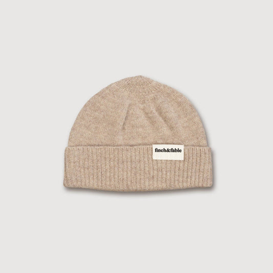 Wool Knitted Fisherman's Beanie - Oat