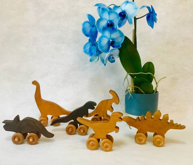 Dinosaurs Hardwood Rolling Wood Toy for Kids