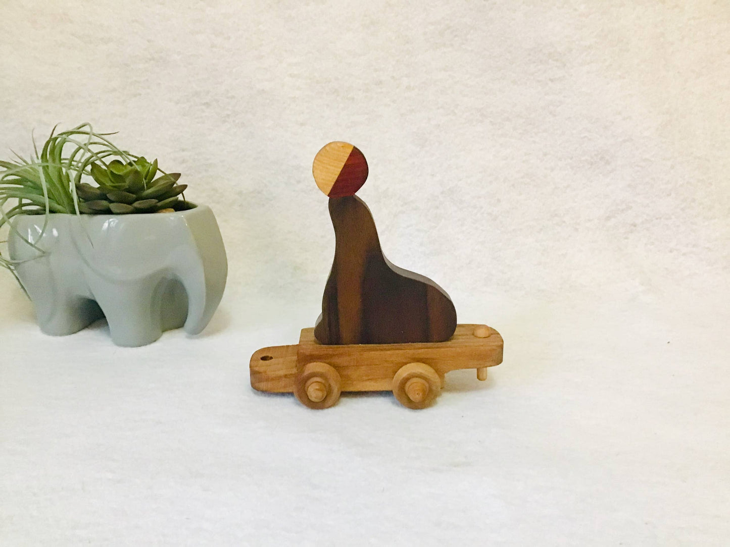 Handmade Wooden Zoo Train Set