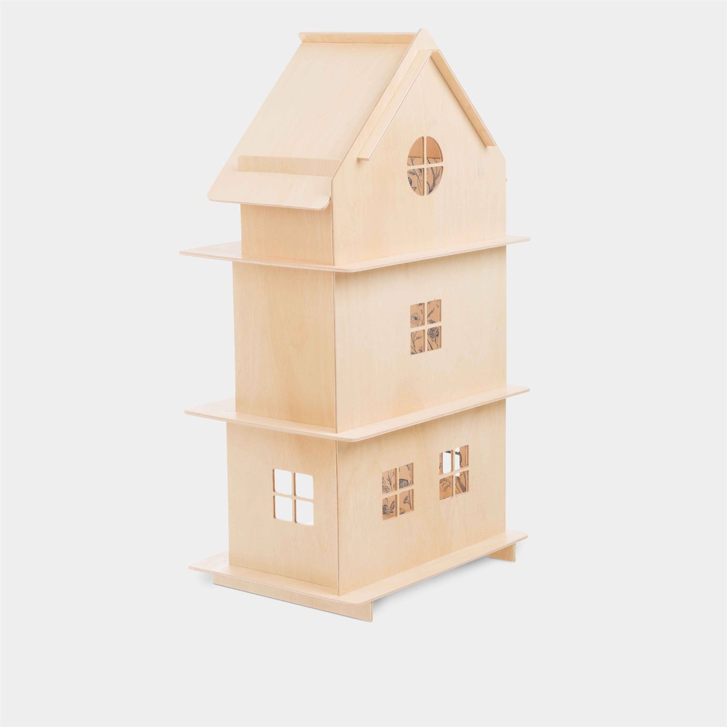 Three-story Wooden Dollhouse / Modern dollhouse