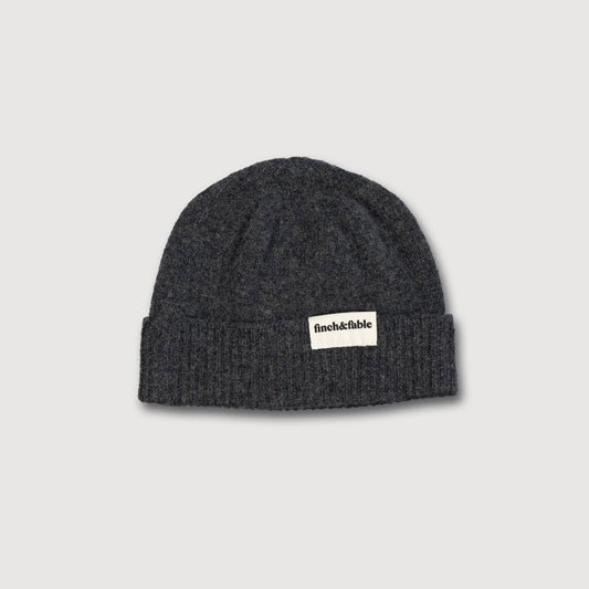 Wool Knitted Fisherman's Beanie - Storm